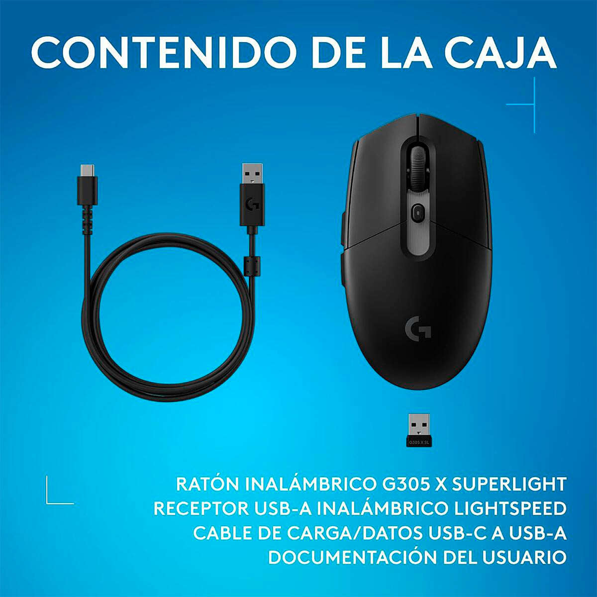 Mouse Gamer Inalámbrico Logitech G305 X Superlight - Negro
