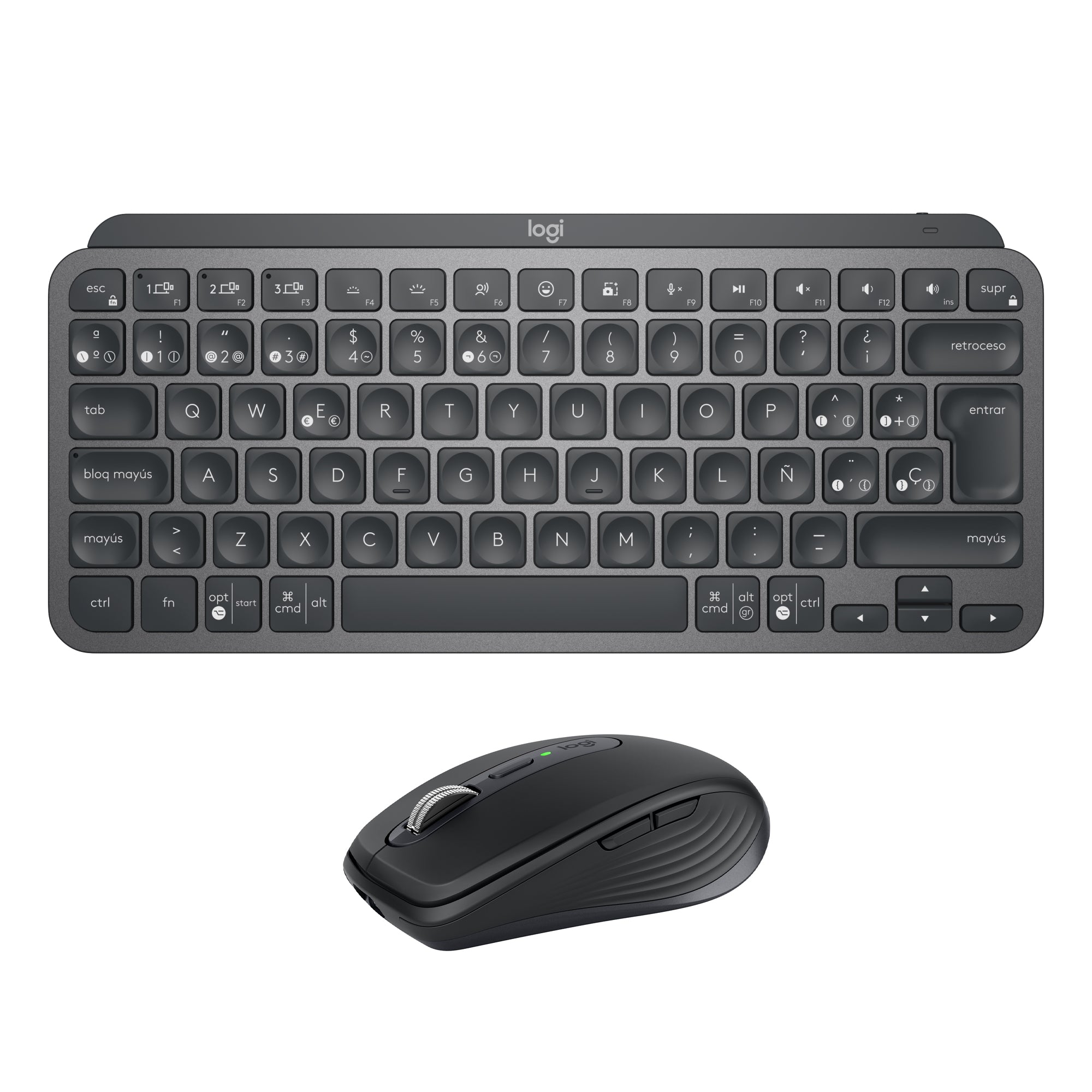 Combo Logitech Teclado Mx Keys Mini + Mouse Mx Anywhere 3s Negro