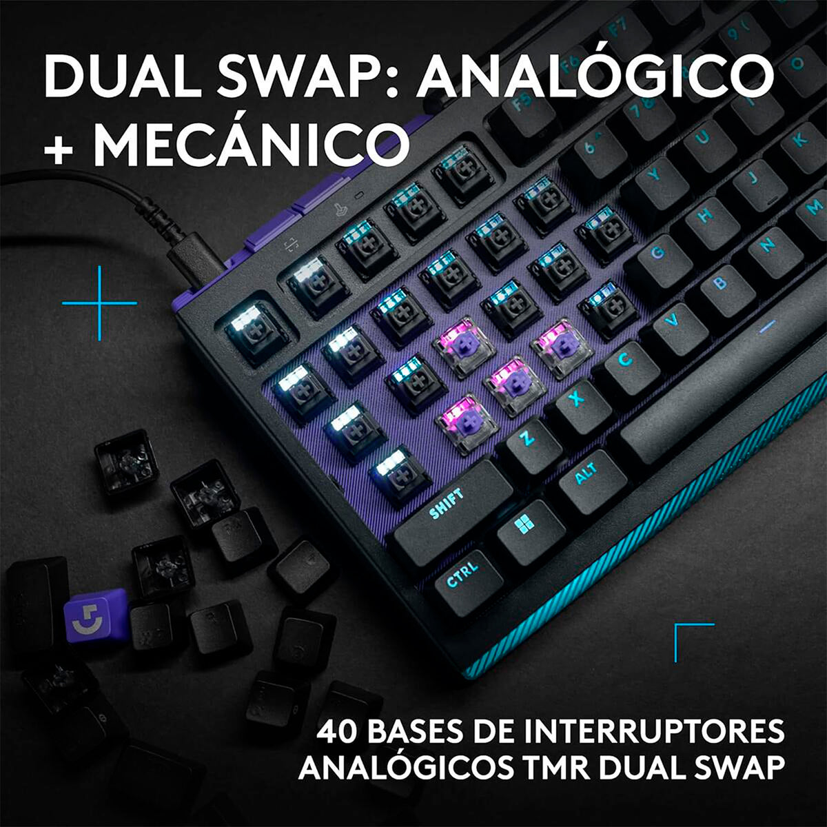 Teclado Mecánico Gamer Logitech G G512 X 75 RGB Negro