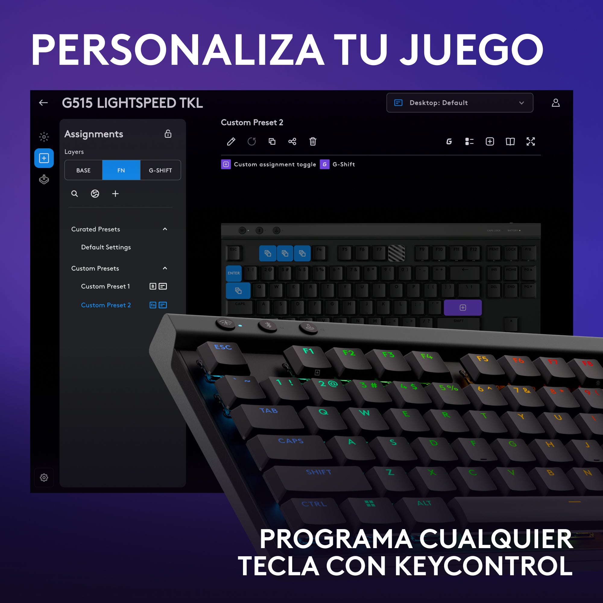 Teclado inalámbrico Logitech G515 LIGHTSPEED TKL para juegos Negro