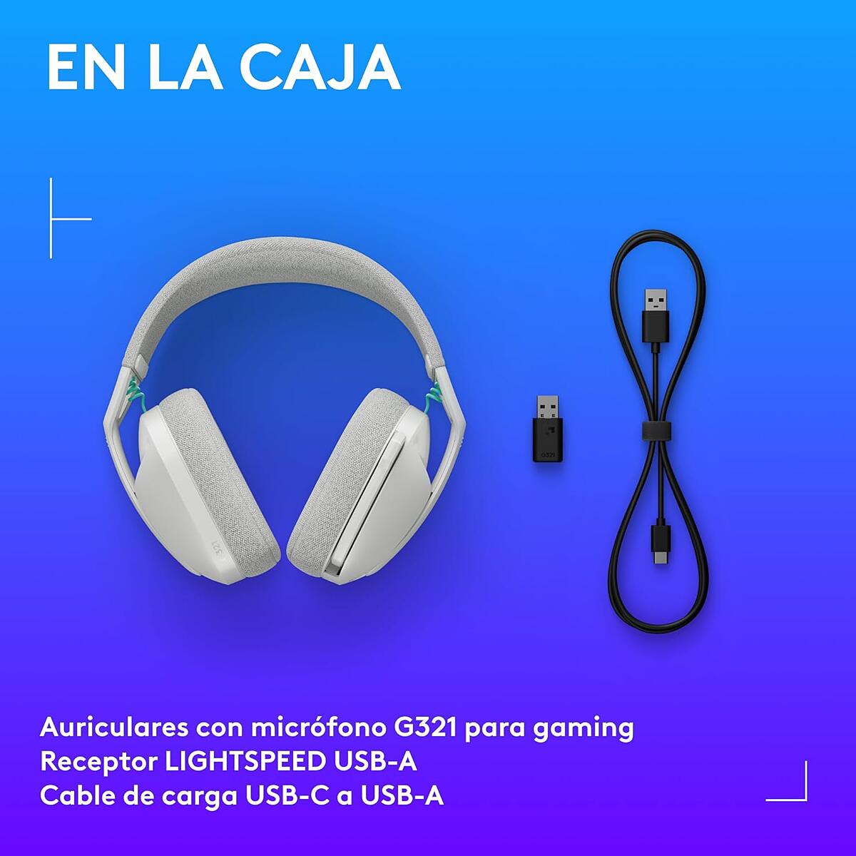 AudÍfonos con micrófono inalámbricos G321 LIGHTSPEED para juegos Blanco
