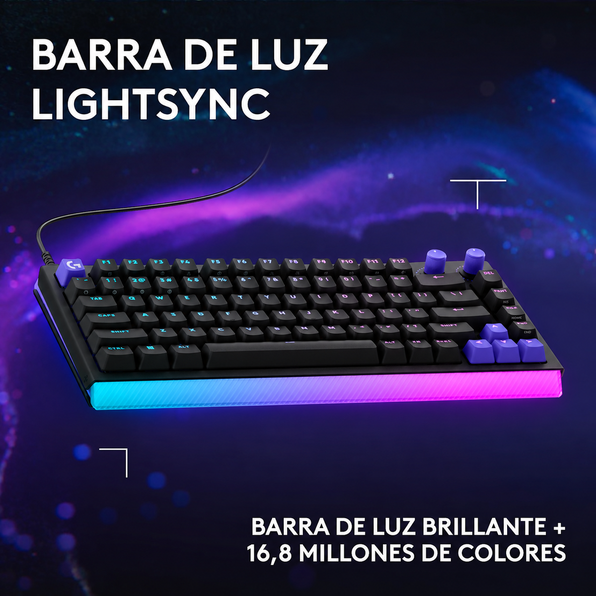 Teclado Mecánico Gamer Logitech G G512 X 75 RGB Negro