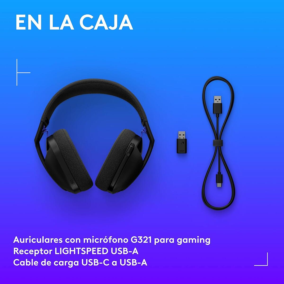 AudÍfonos con micrófono inalámbricos G321 LIGHTSPEED para juegos Negro
