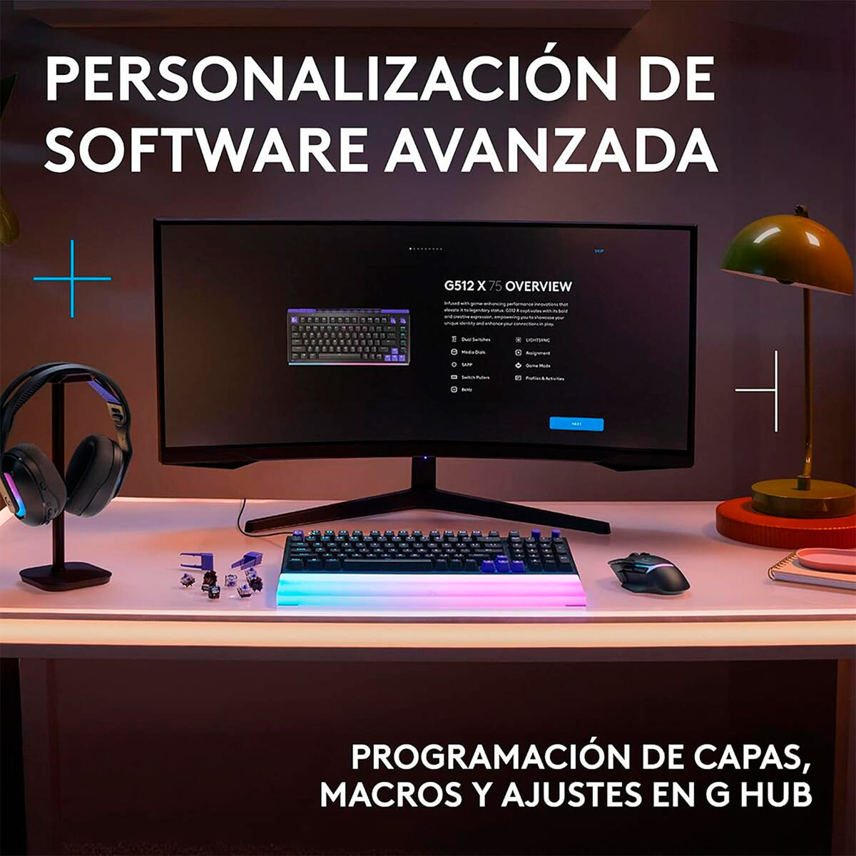Teclado Mecánico Gamer Logitech G G512 X 75 RGB Negro