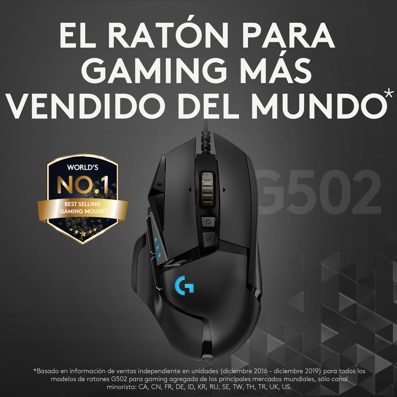 Mouse Gamer Logitech G502 HERO RGB Programable 25.600 dpi