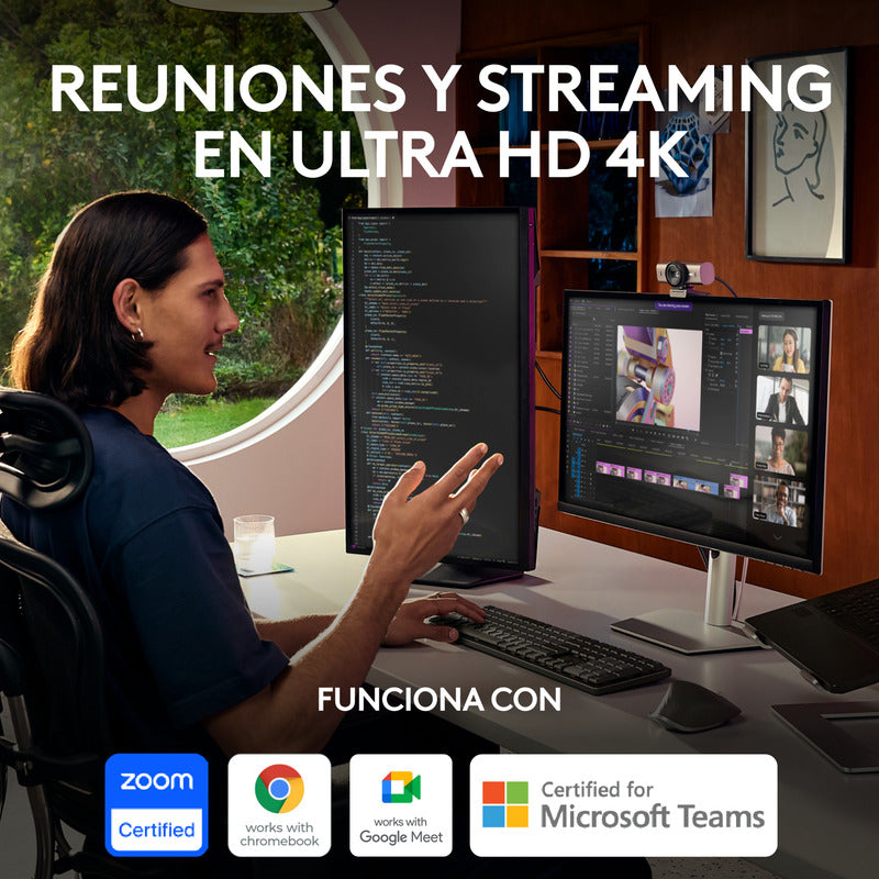 Cámara Web Logitech MX Brio Ultra HD 4K para Colaboración y Streaming