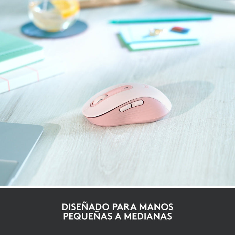 Mouse Inalámbrico Logitech Signature M650, Bluetooth Rosado