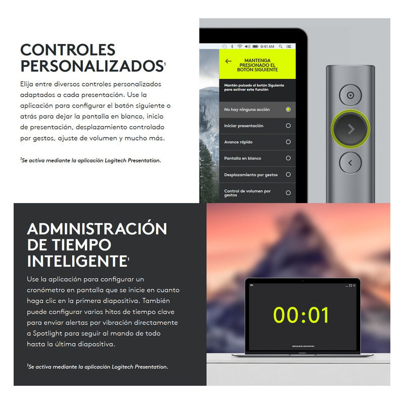Presentador Remoto Avanzado Diapositivas Logitech Spotlight