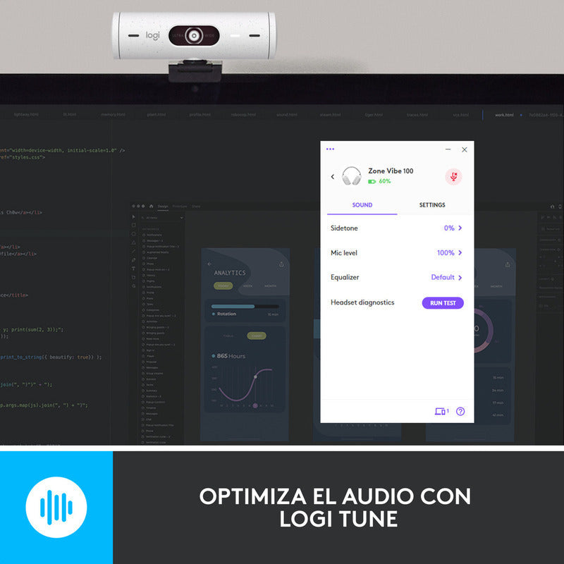 Auricular Profesional Logitech Zone Vibe 100 Inalámbrica