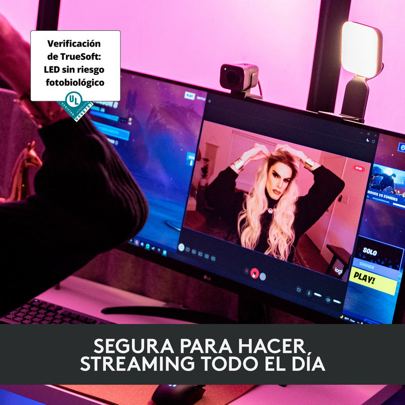 Combo Streaming Micrófono Yeti Gx + Luz Premium Litra Glow