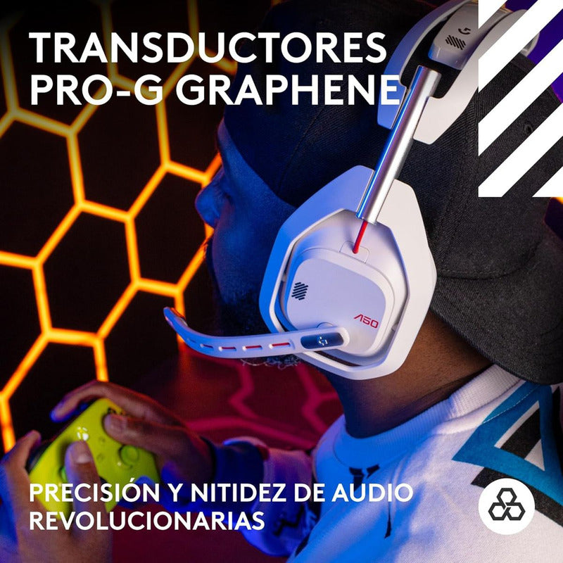 Auricular Gamer Inalámbrica + Base Logitech Astro A50 (5ta Gen) LIGHTSPEED, White