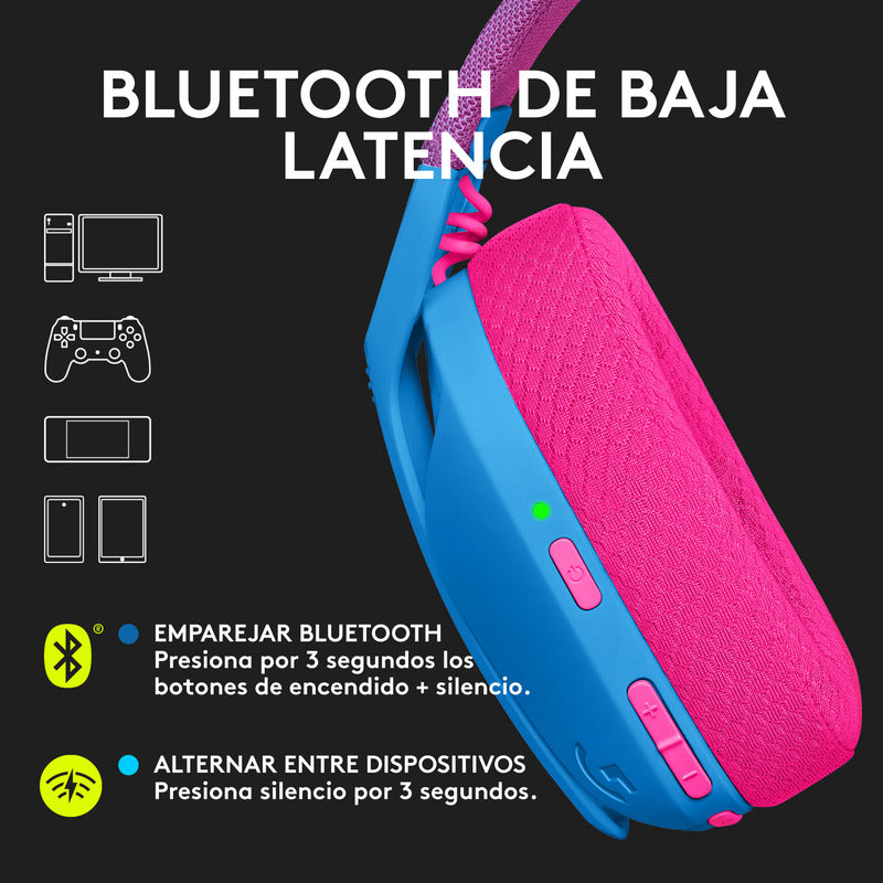 Auricular Gamer Inalámbricos Logitech G435 LIGHTSPEED y Bluetooth, Azul