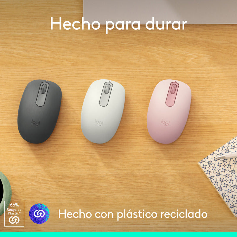 Mouse Inalámbrico Bluetooth Logitech M196, Cómodo Diseño Compacto, Rosa