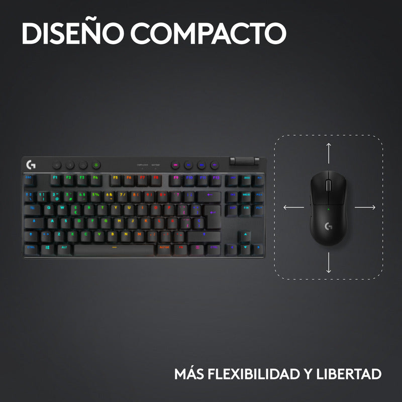 Teclado Gamer Logitech G Pro X Tkl, Lightspeed Bluetooth Rgb