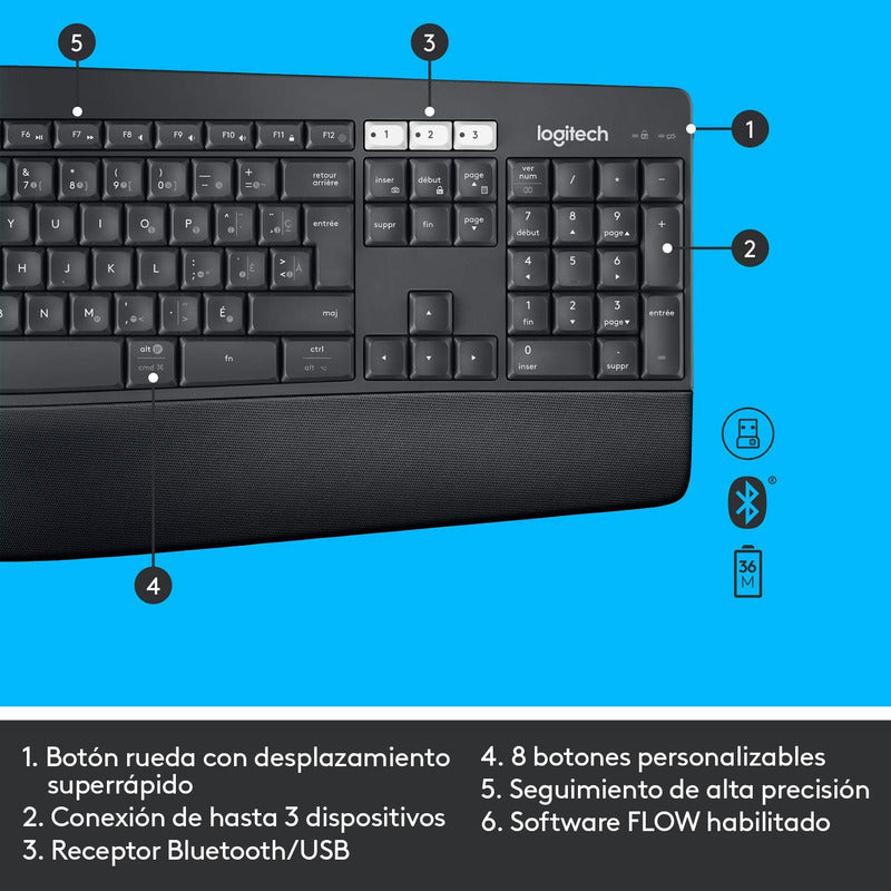 Teclado y Mouse Inalámbrico Logitech MK850 Performance