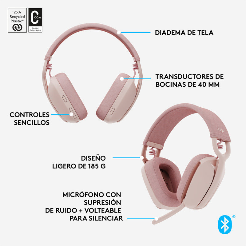 Auricular Profesional Logitech Zone Vibe 100 Inalámbrica