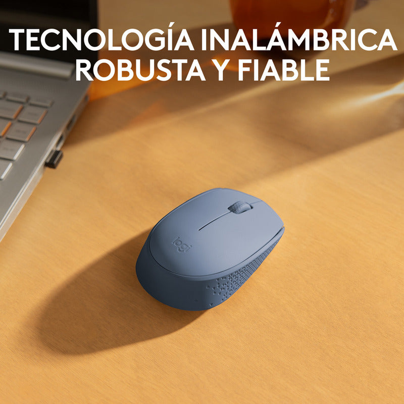 Mouse Inalámbrico Logitech M170, Cómodo Y Portátil, Gris Azul