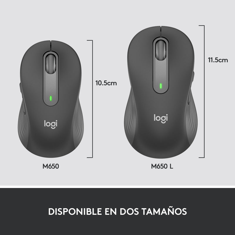 Mouse Inalámbrico Logitech Signature M650, Bluetooth Negro