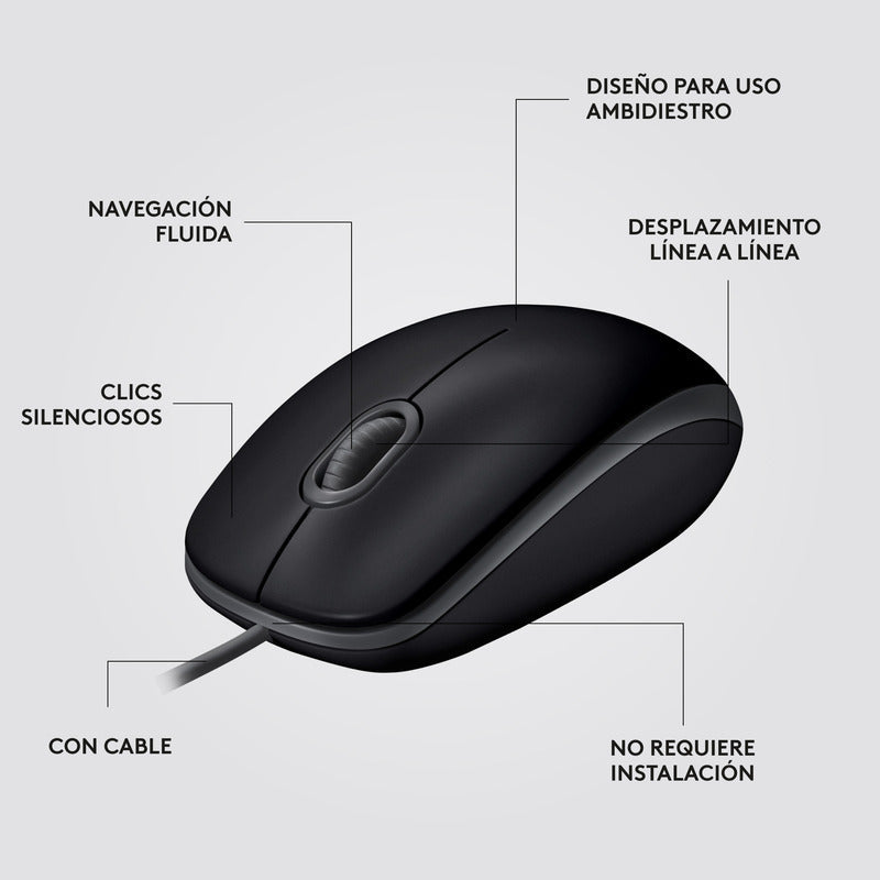Mouse Logitech M110 Silent/ Clics 90% Más Silenciosos Negro