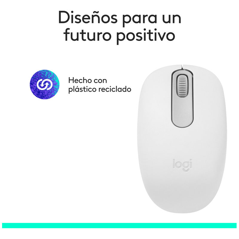Mouse Inalámbrico Bluetooth Logitech M196, Cómodo Diseño Compacto, Blanco