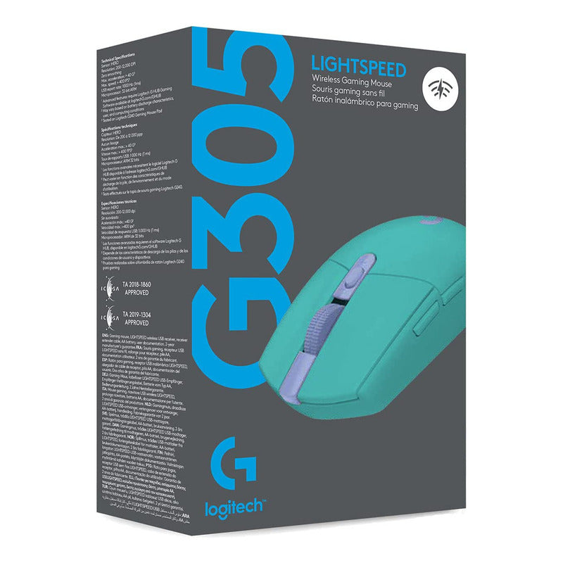 Mouse Gamer Inalámbrico Logitech G305, 12000dpi - Menta