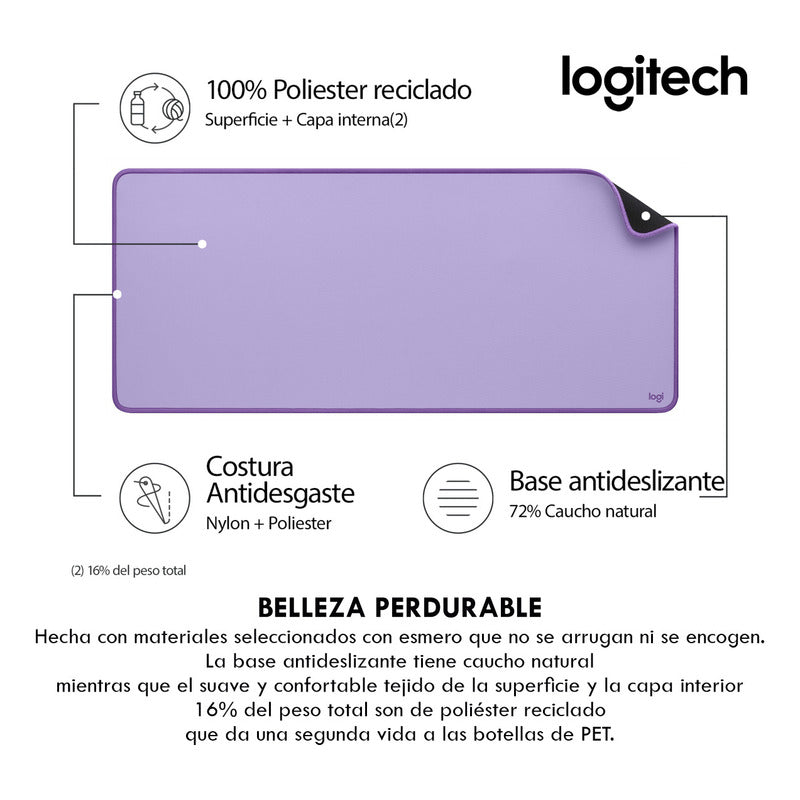 Alfombrilla de Escritorio Logitech Desk Mat Studio Series, Lavanda