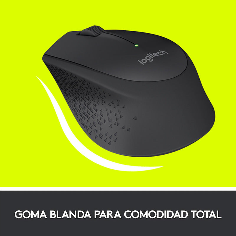 Mouse Inalámbrico Logitech M280 con Cómodo Diseño Curvo, Negro
