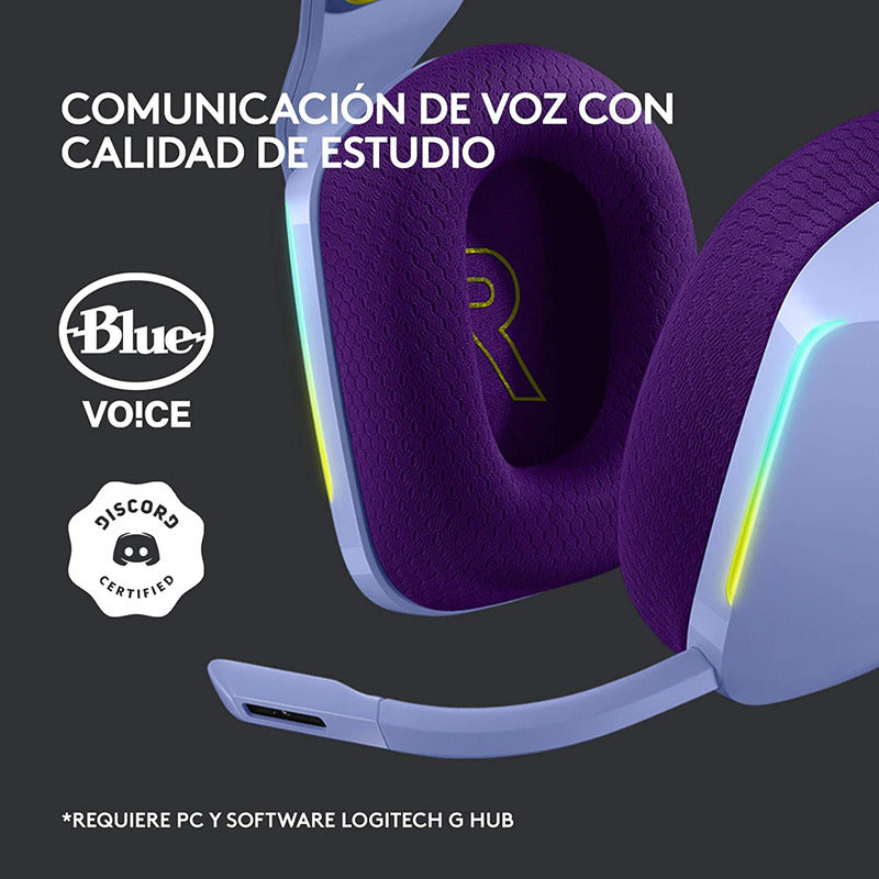 Auricular Gamer Logitech G733, Rgb Inalámbrica / 7.1 - Lila