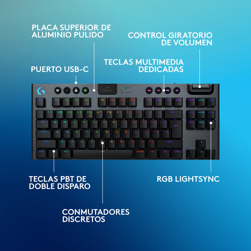 Teclado Gamer Logitech G915 X Lightspeed Tkl / Mecánico Slim