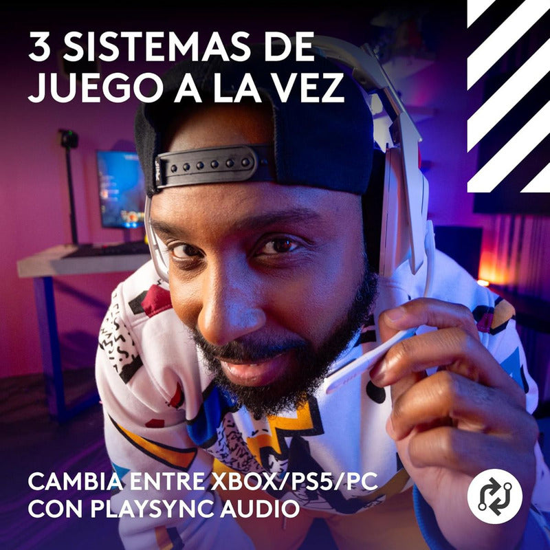 Auricular Gamer Inalámbrica + Base Logitech Astro A50 (5ta Gen) LIGHTSPEED, White