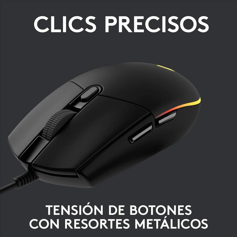 Combo Gamer Logitech Mouse G203 RGB Negro + Pad Mouse G240