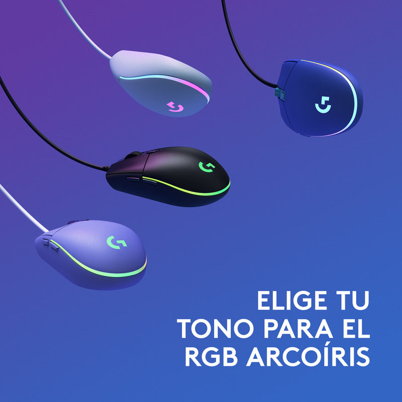 Mouse Gamer Logitech G203 RGB LIGHTSYNC, 6 Botones 8.000 DPI, Azul