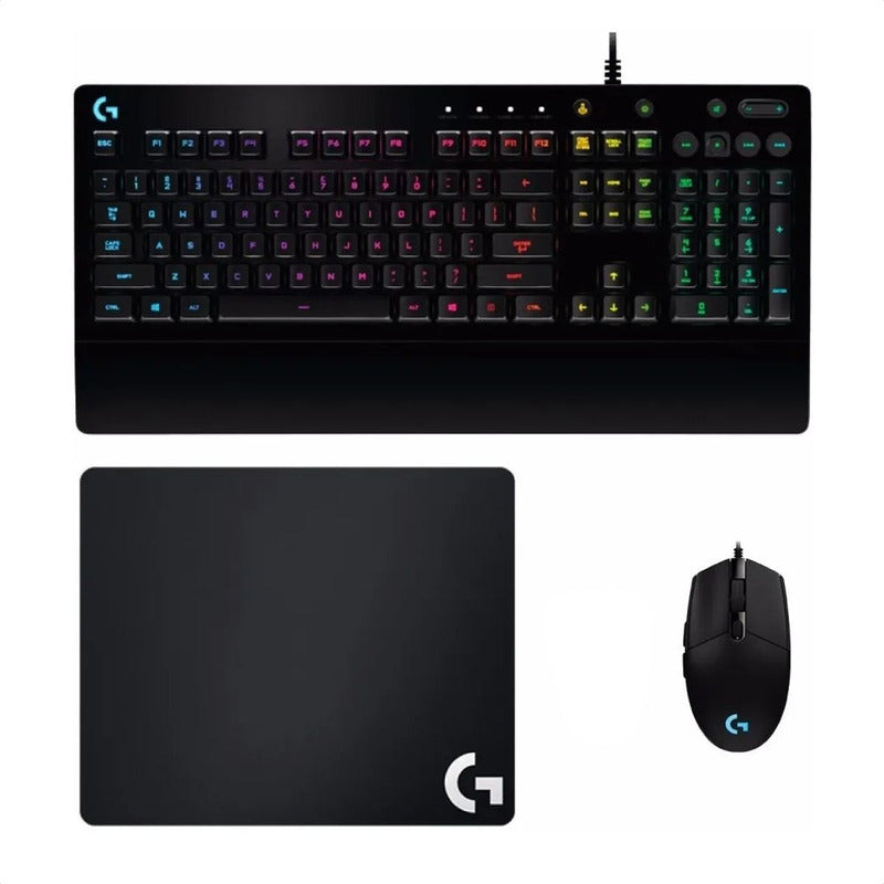 Combo Gamer Teclado Logitech G213 RGB + Mouse G203 RGB + Pad Mouse G240
