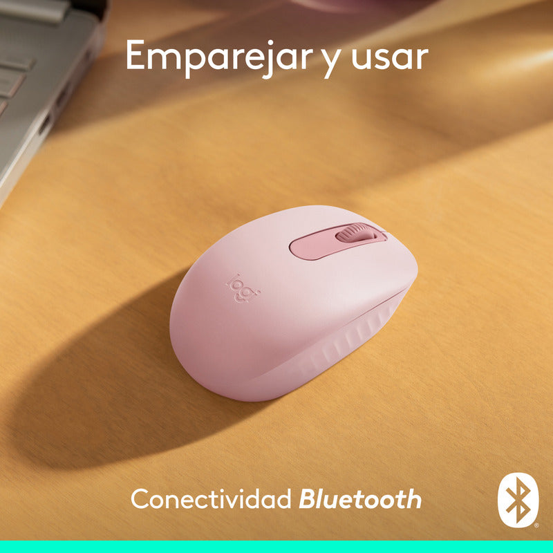 Mouse Inalámbrico Bluetooth Logitech M196, Cómodo Diseño Compacto, Rosa