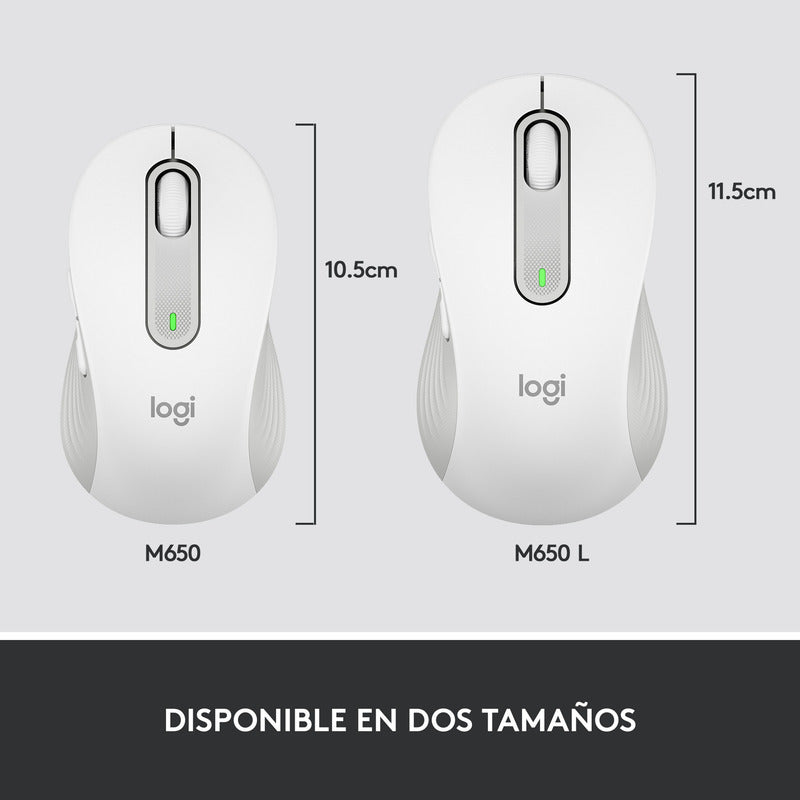 Mouse Inalámbrico Bluetooth Logitech Signature M650 Blanco