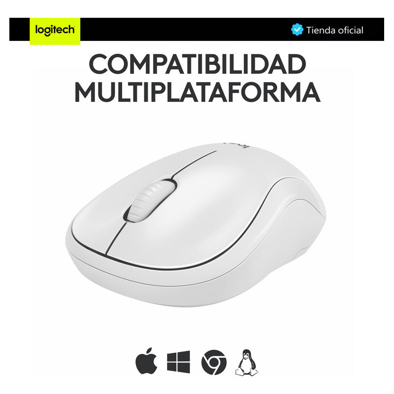 Mouse Bluetooth Logitech M240 Silent, Un 90% Silencioso, Blanco