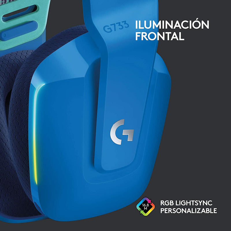 Auricular Gamer Logitech G733, Rgb Inalámbrica / 7.1 - Azul