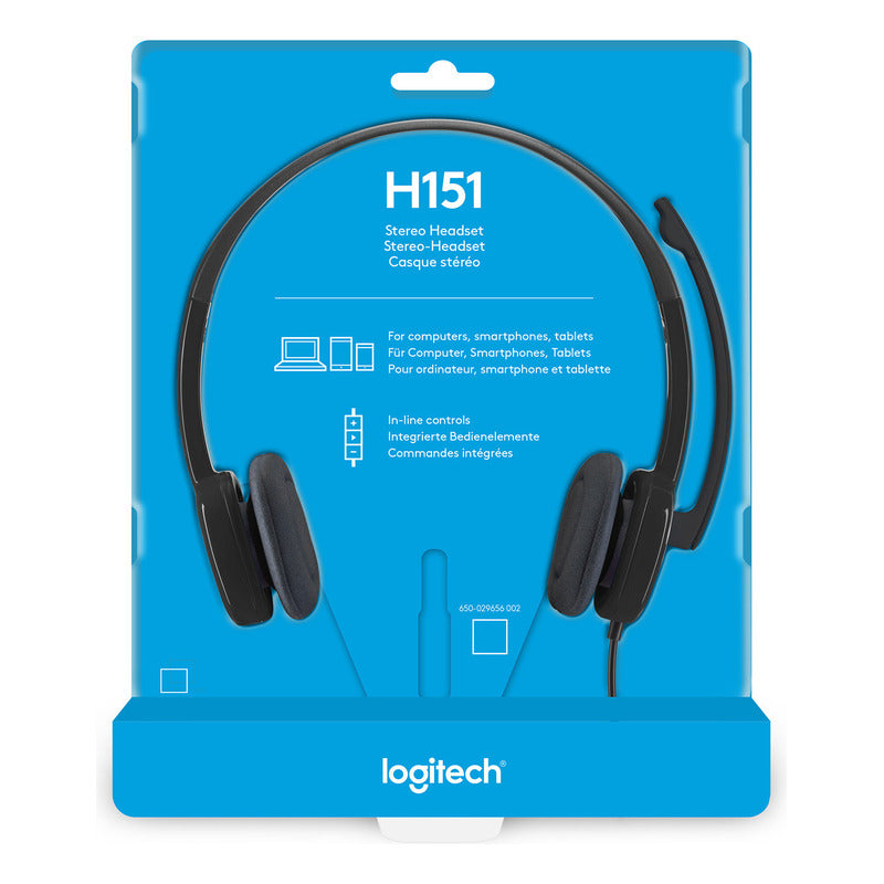 Auriculares Logitech H151, Ajustables, Ligeros Con Micrófono