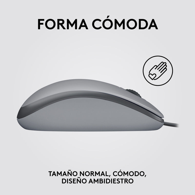 Mouse Logitech M110 Silent/ Clics 90% Más Silenciosos Gris
