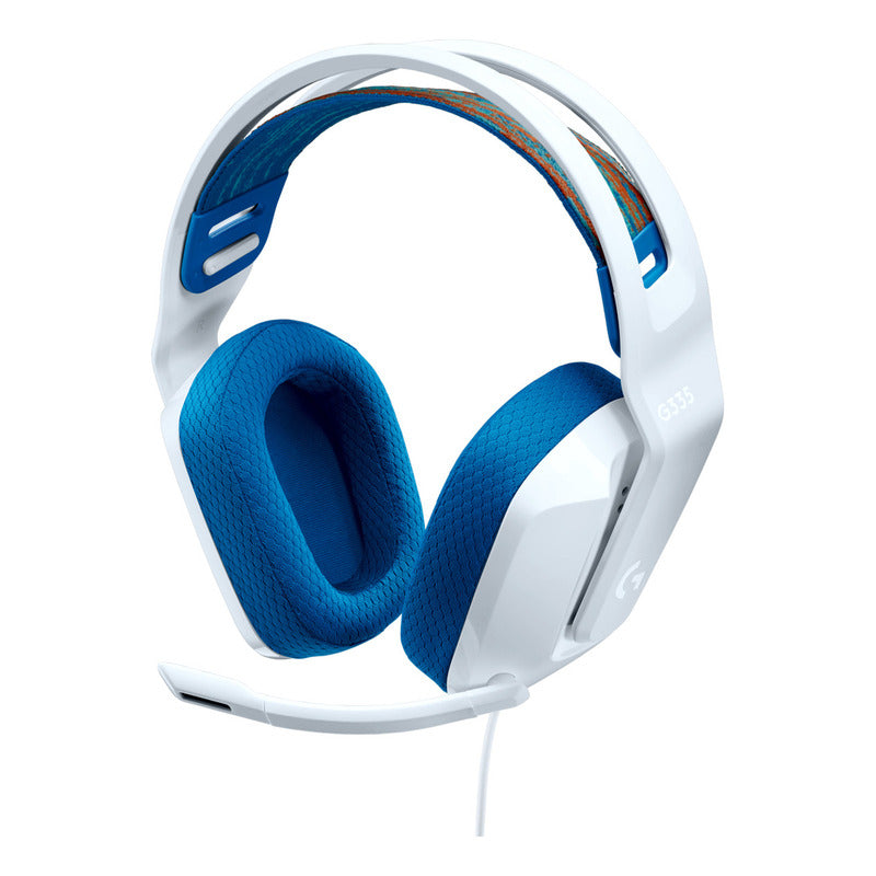 Auricular Gamer Logitech G335, Pc, Ps5, Xbox / Blanco Y Azul