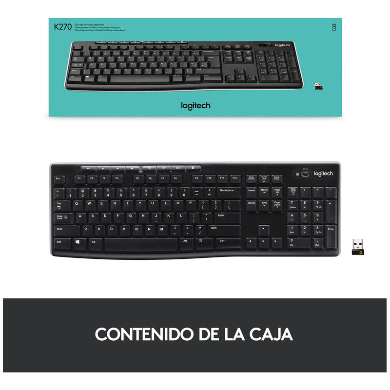 Teclado Inalámbrico Multimedia Logitech K270 Unifying