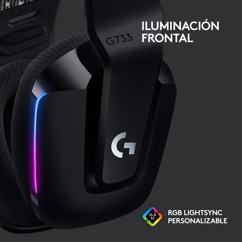 Auricular Gamer Logitech G733, Rgb Inalámbrica / 7.1 - Negro