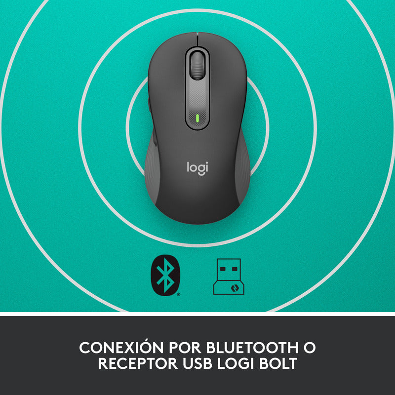 Mouse Inalámbrico Logitech Signature M650, Bluetooth Negro