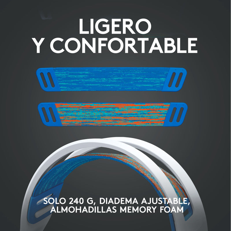 Auricular Gamer Logitech G335, Pc, Ps5, Xbox / Blanco Y Azul