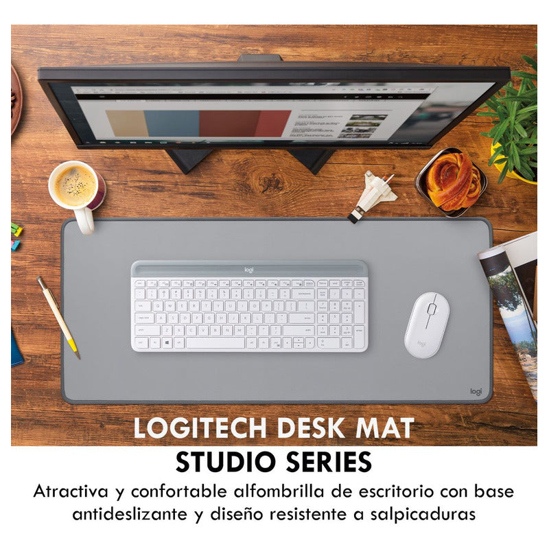 Alfombrilla de Escritorio Logitech Desk Mat Studio Series, Gris