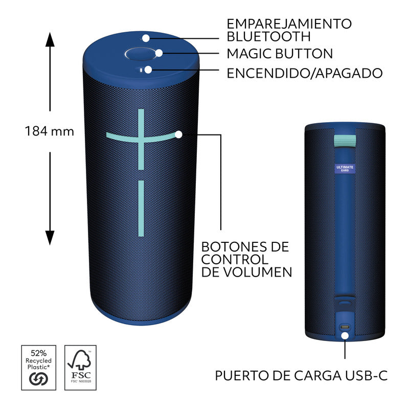Parlante Bluetooth Ultimate Ears Boom 4, Azul