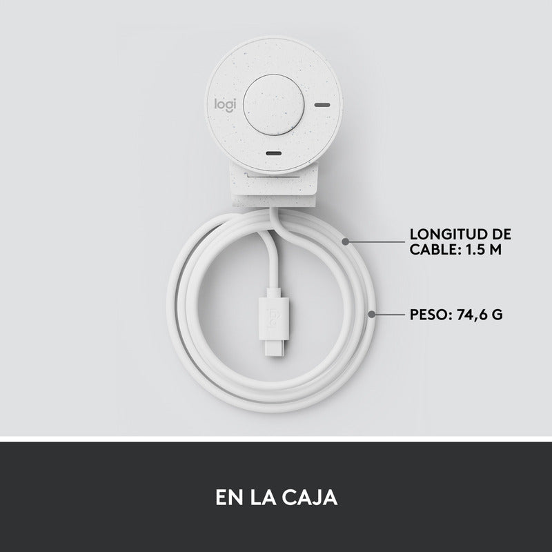 Webcam Logitech Brio 300 Full Hd 1080p Rightlight 2, Blanco