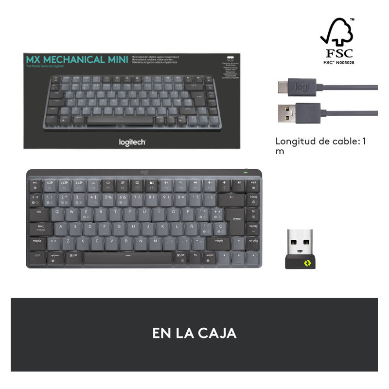 Teclado Recargable Iluminado de Alto Desempeño Logitech MX Mechanical Mini
