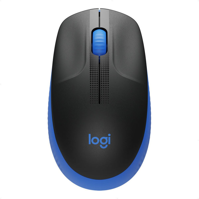 Mouse Inalámbrico Full-size Logitech M190, Negro / Azul
