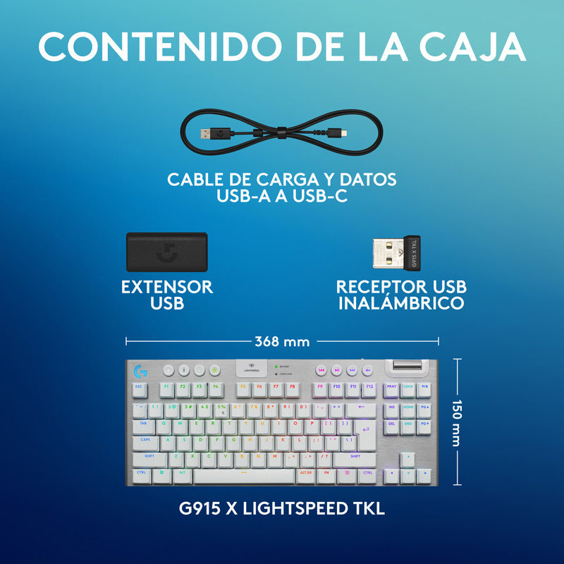 Teclado Gamer Logitech G915 X Lightspeed Tkl / Mecánico Slim